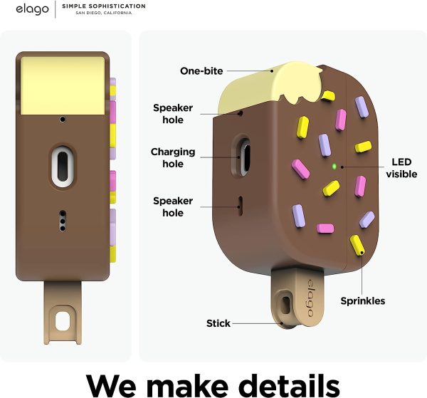 Airpods Pro 2022 elago Ice Cream Design Case - Chocolate - Image 6