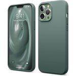 iPhone 13 Pro Max Liquid Silicon Case by elago Full Body Protective Cover, Shockproof, Slim Phone Case, Anti-Scratch Soft Microfiber Lining - Midnight Green