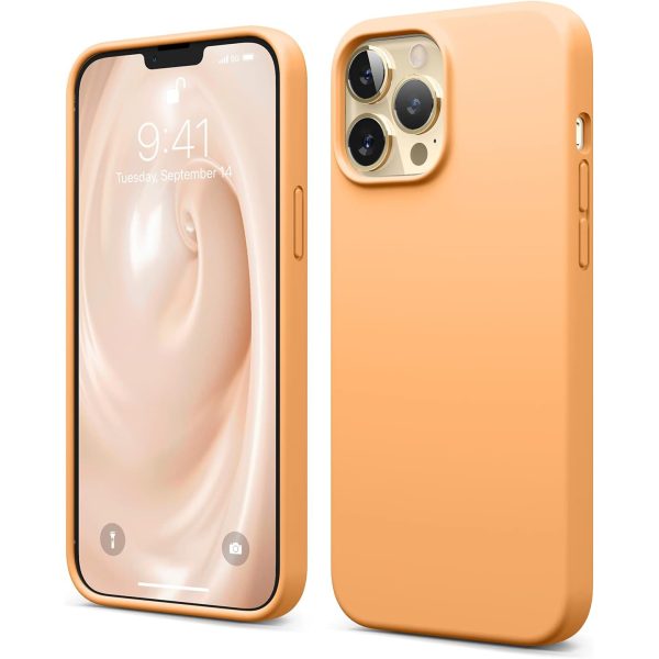 iPhone 13 Pro Max Liquid Silicon Case by elago Full Body Protective Cover, Shockproof, Slim Phone Case, Anti-Scratch Soft Microfiber Lining - Orange - Image 1