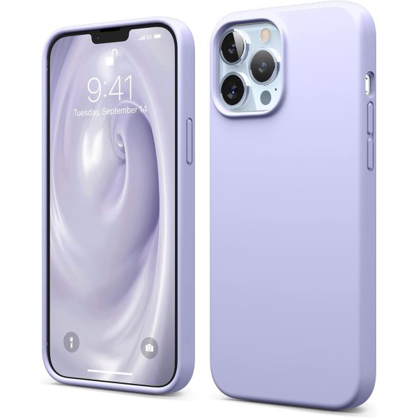 elago 13 pro max silicon case purple iPhone 13 Pro Max Liquid Silicon Case by elago Full Body Protective Cover, Shockproof, Slim Phone Case, Anti-Scratch Soft Microfiber Lining - Purple - Image 1