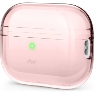 AirPods Pro 2 (2022) elago Clear Case Protective Case Cover, Shockproof, Wireless Charging, Reduced Yellowing - Lovely Pink