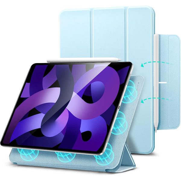 iPad Air 5 2022 / iPad Air 4 2020 Rebound Magnetic Smart Case Convenient Magnetic Attachment Supports Pencil Pairing & Charging - Sky Blue - Image 1