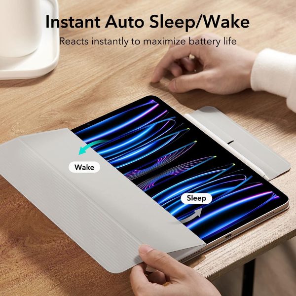 iPad Pro 11 2022 / 2021 / 2020 Rebound Magnetic Smart Case Convenient Magnetic Attachment Supports Pencil Pairing & Charging - Brilliant White - Image 7