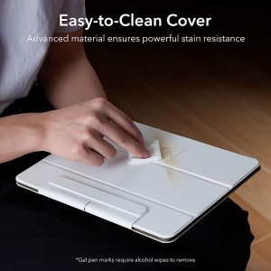 iPad Pro 12.9 2022 / 2021 Rebound Magnetic Smart Case Convenient Magnetic Attachment Supports Pencil Pairing & Charging - Brilliant White - Image 4