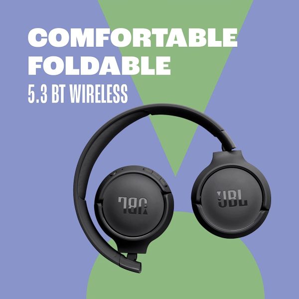 JBL Tune 520BT Wireless On-Ear Headphones, with JBL Pure Bass Sound, Bluetooth 5.3 and Hands-Free Calls, 57-Hour Battery Life - Black - OP - Image 4