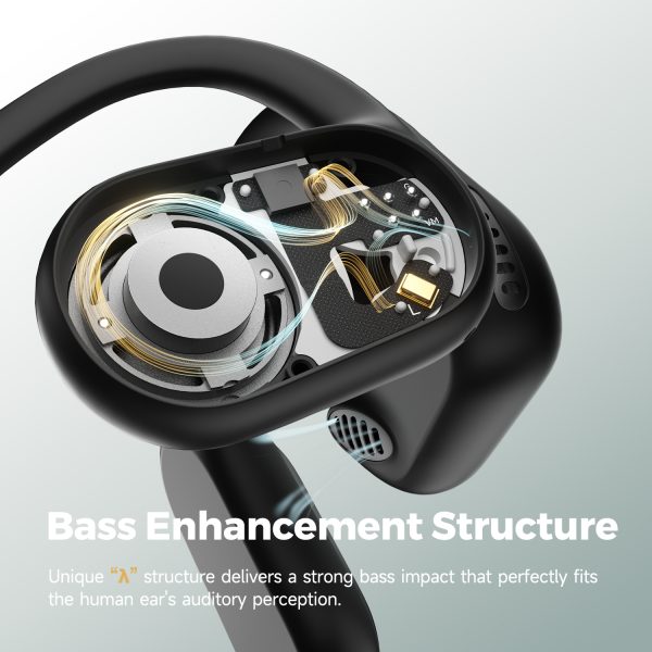 SoundPEATS RunFree Bluetooth 5.3 Sports Air Conduction Open Ear LDAC Headphone Snug Fit for Running / Cycling / Hiking / Gym - Black - AMT - Image 2