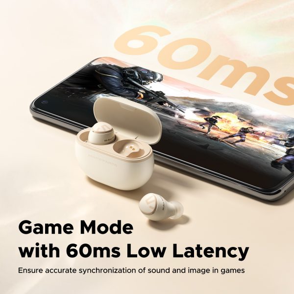 SoundPEATS Mini HS Wireless Earbuds AI Noise Cancelling Mic Bluetooth Headphones Hi-Res Audio with LDAC IPX4 - Beige - Image 6