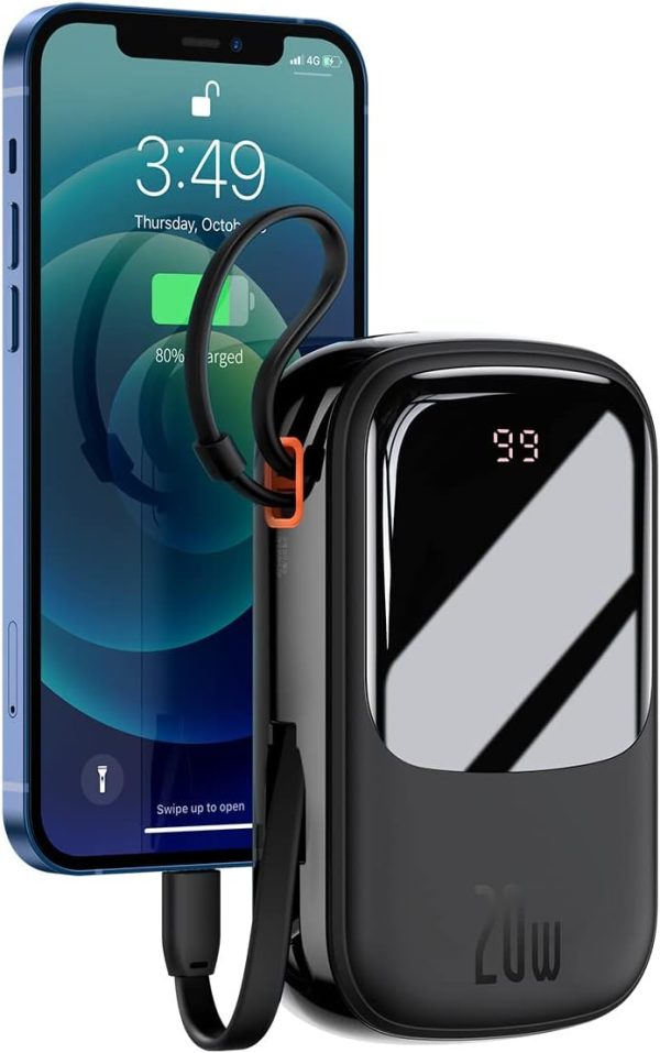 Baseus Qpow Pro Power Bank Digital Display Fast Charge 10000mAh 22.5W Type-C - Black - Image 2