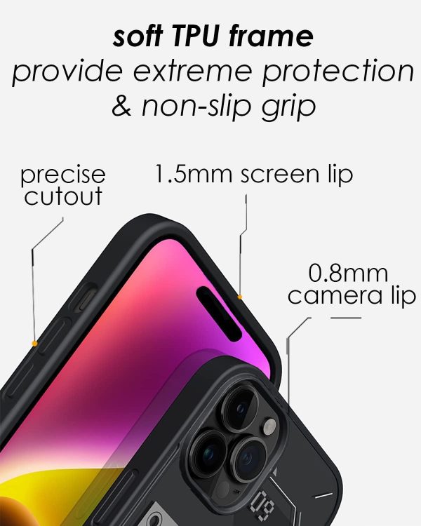 iPhone 14 Pro Case Aulumu A15 MagSafe Case Hard Shell Semi translucent Matte Anti-Fingerprint  - Black - Image 3