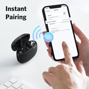 EarFun Air Mini 2 Wireless Earbuds Bluetooth Earbuds with 2 Mics Lightweight Ture Wireless Earbuds with 10mm Driver TWS Earbuds with Game Mode USB-C Fast Charge 24Hrs Long Playtime - Black - Image 5