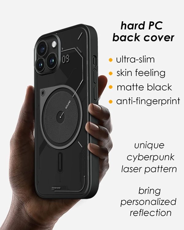 iPhone 14 Pro Case Aulumu A15 MagSafe Case Hard Shell Semi translucent Matte Anti-Fingerprint  - Black - Image 2