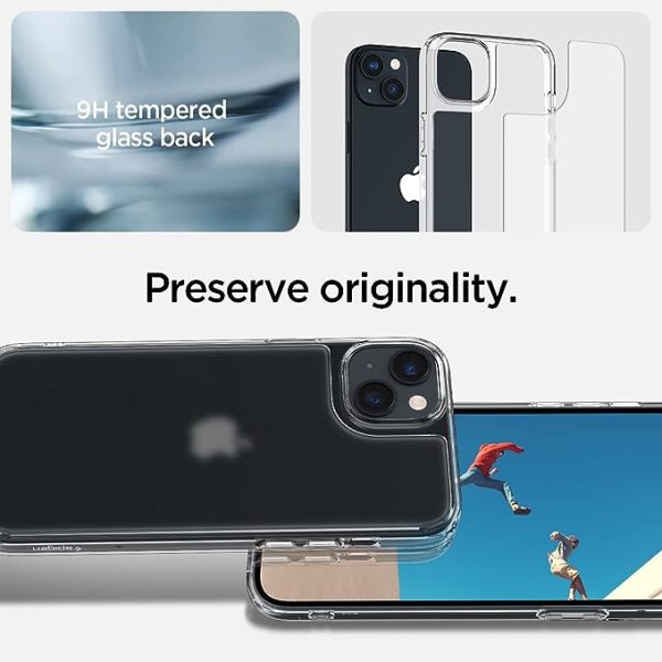 61Jkt6M7SqL._AC_SX679_ Apple iPhone 14 Plus Quartz Hybrid Glass Back Case with Drop Protection by Spigen - ACS04974 - Crystal Clear - Image 6