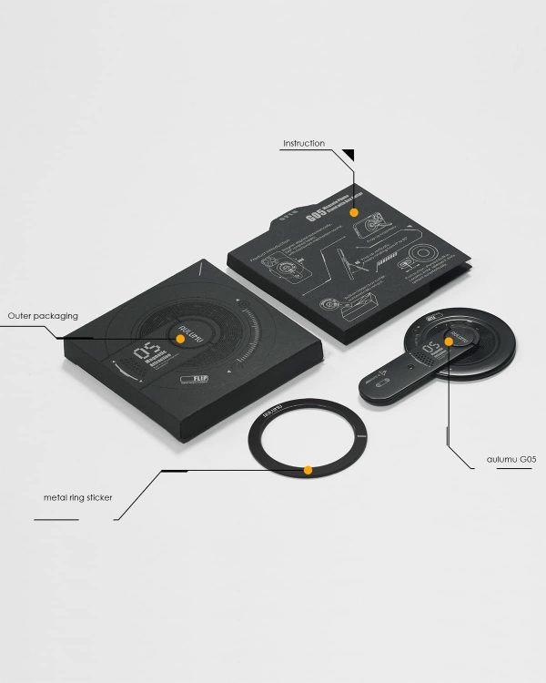 Aulumu G05 4 in 1 MagZero MagSafe Phone Grip Stand Removable 360° Adjustable Phone Kickstand with Box Opener - Black - Image 5