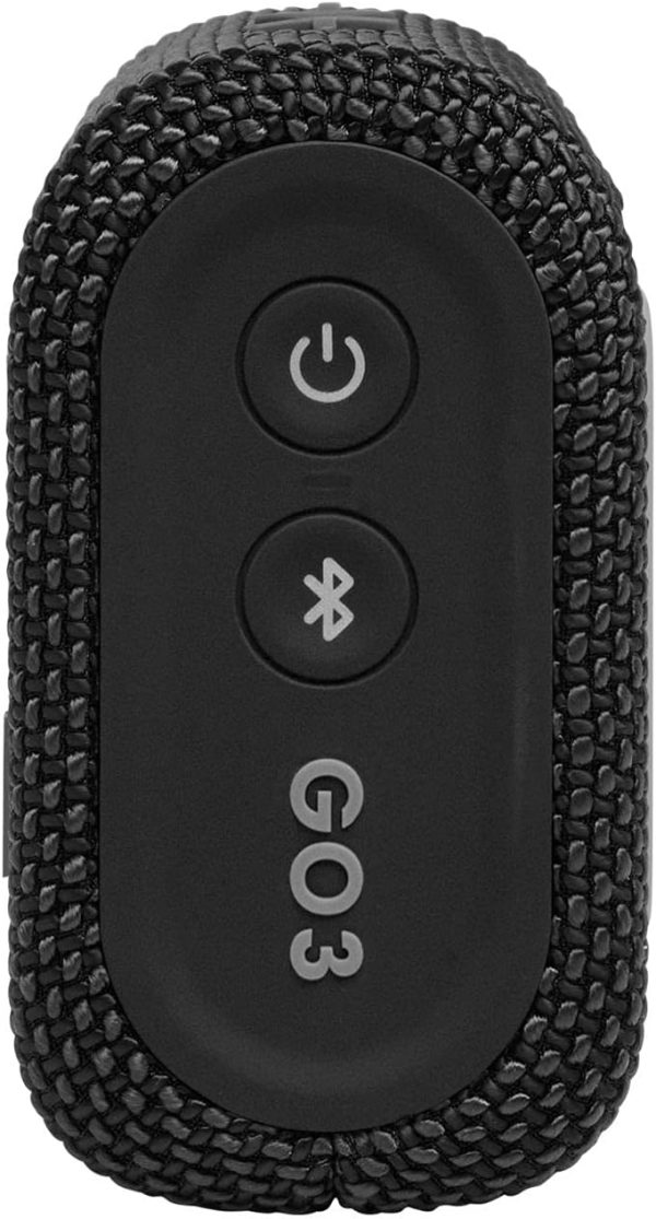 JBL Go 3 Portable Speaker with Bluetooth Built-in Battery Waterproof and Dustproof Feature - Black - Image 2