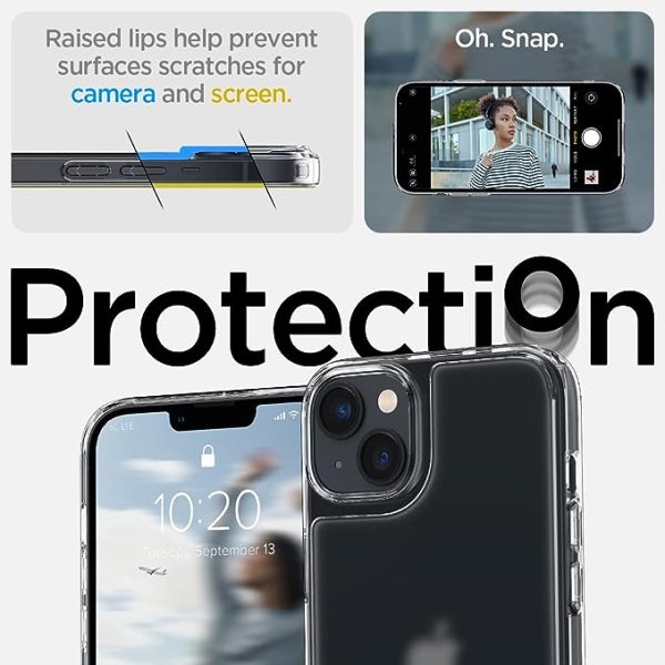 61c8rGgZNqL._AC_SX679_ Apple iPhone 14 Plus Quartz Hybrid Glass Back Case with Drop Protection by Spigen - ACS04974 - Crystal Clear - Image 4