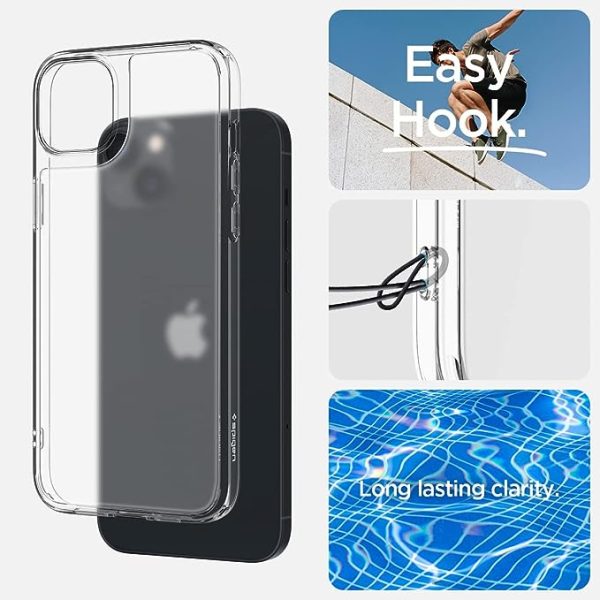 61fH-z0MLSL._AC_SX679_ Apple iPhone 14 Plus Quartz Hybrid Glass Back Case with Drop Protection by Spigen - ACS04974 - Crystal Clear - Image 3