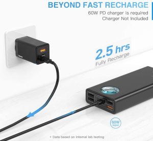 Baseus Amblight Power Bank Digital Display Quick Charge 30000mAh - Black - Image 2