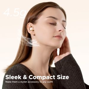 SoundPEATS Mini HS Wireless Earbuds AI Noise Cancelling Mic Bluetooth Headphones Hi-Res Audio with LDAC IPX4 - Beige - Image 7
