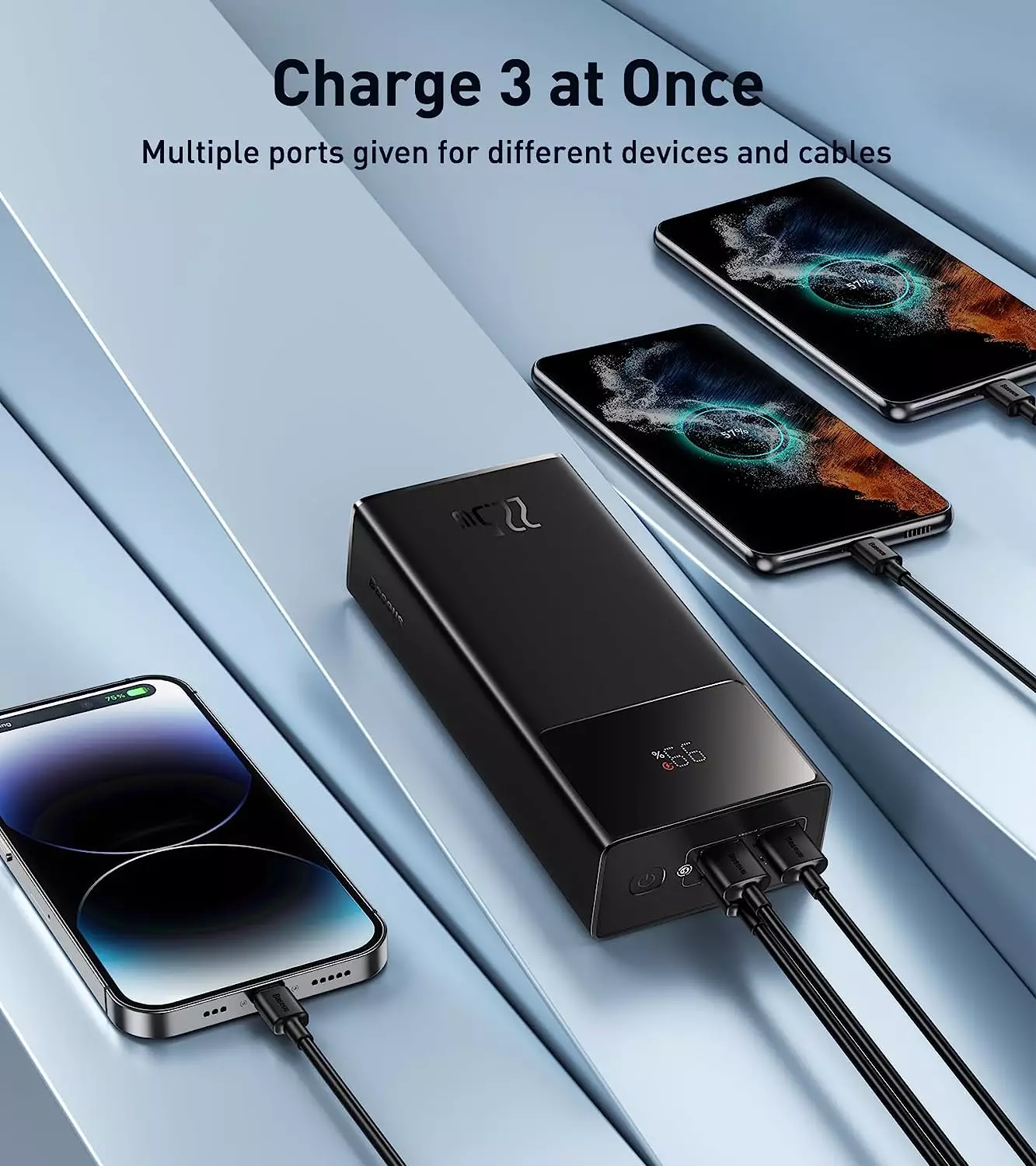 باور بانك Baseus Star Lord بسعة 30000mAh وشحن سريع بقوة 22.5W - أسود