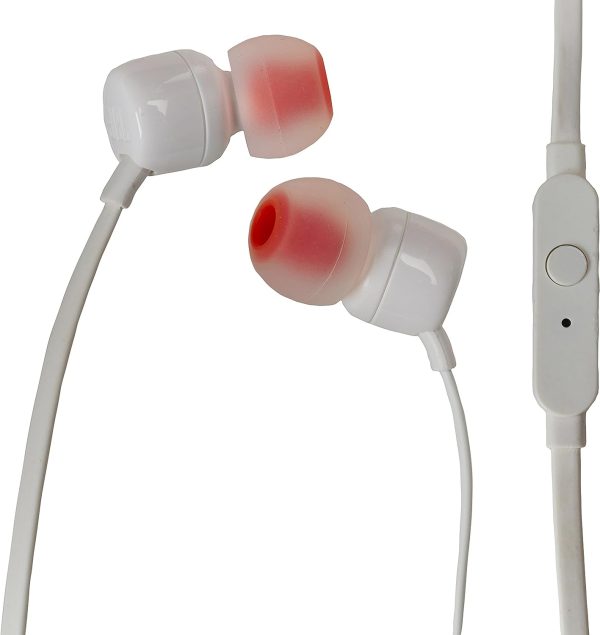 JBL Tune T110 In Ear Headphones - White - Image 4