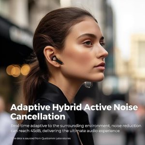 SoundPEATS Air4 Wireless Earbuds with Adaptive Active Noise Cancellation Earphones Bluetooth 5.3 Qualcomm QCC3071 aptX Lossless 6 Mics for AI-Enhanced Calls 26 Hours Battery APP Control - Black - BB - Image 4