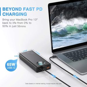 Baseus Amblight Power Bank Digital Display Quick Charge 30000mAh - Black - Image 4