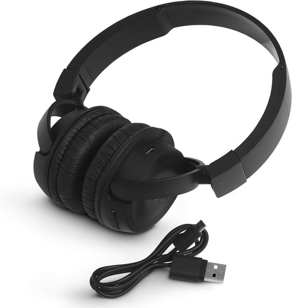 JBL T460BT Extra Bass Wireless On-Ear Headphones with 11 Hours Playtime & Mic - Black - Image 3