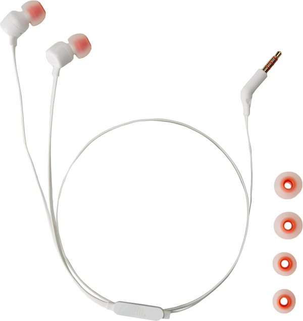 JBL Tune T110 In Ear Headphones - White - Image 3
