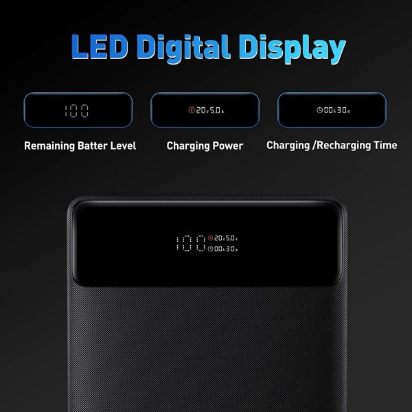Baseus Blade Power Bank Digital Display Fast Charging 20000mAh 100W - Black - Image 3
