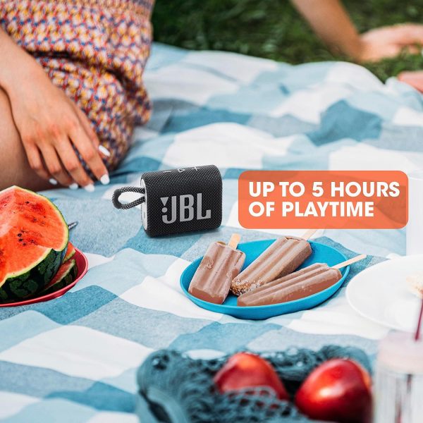 JBL Go 3 Portable Speaker with Bluetooth Built-in Battery Waterproof and Dustproof Feature - Black - Image 4