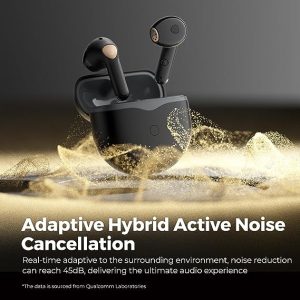 SoundPEATS Air4 Wireless Earbuds with Adaptive Active Noise Cancellation Earphones Bluetooth 5.3 Qualcomm QCC3071 aptX Lossless 6 Mics for AI-Enhanced Calls 26 Hours Battery APP Control - Black - BB - Image 3
