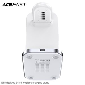 Acefast Desktop 3 in 1 Wireless Charger & Stand - E15 - White - Image 3
