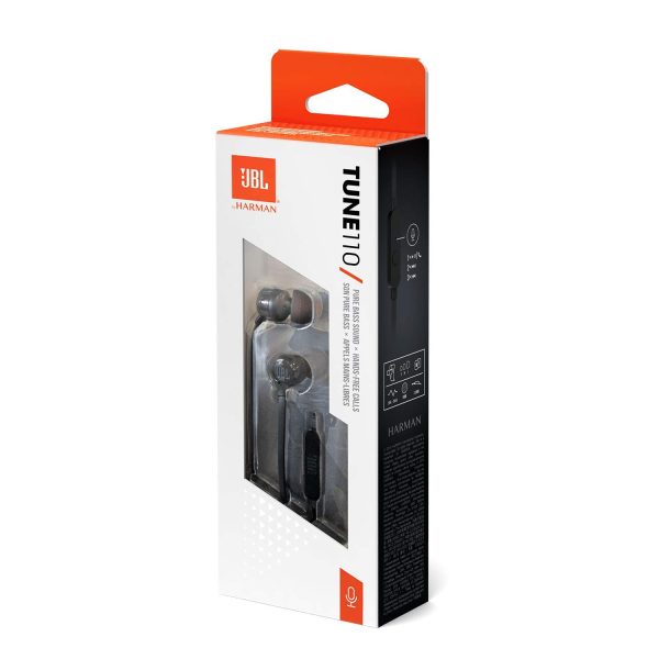 JBL Tune T110 In Ear Headphones - Black - Image 4