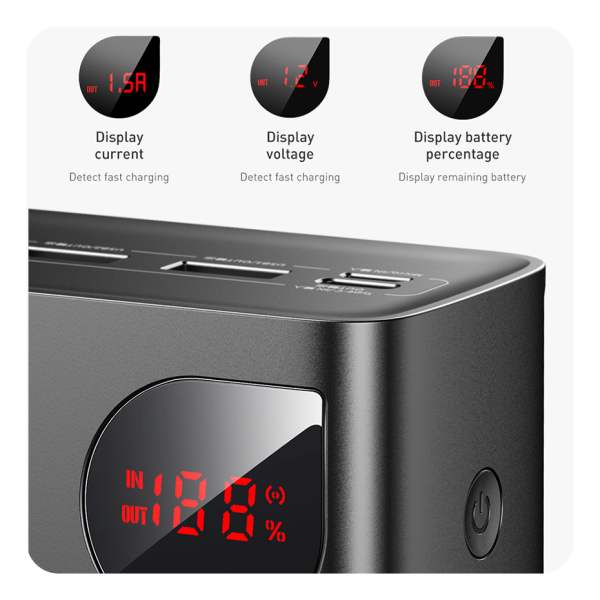 S2ed064a86e414e70a324ccc0aa0dd4fcI Baseus Adaman Power Bank with Digital Display Quick Charge Power Bank 40000mAh 22.5W - Black - Image 4