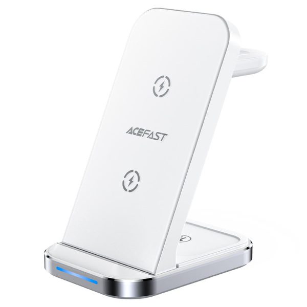 aefast e15 wireless charger 3 in 1 white Acefast Desktop 3 in 1 Wireless Charger & Stand