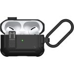 AirPods Pro 2022 / 2019 Aulumu A19 AirPods Pro Case with Lock Full-Body Protective Tough Cover with Keychain - Black