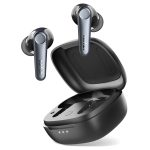 EarFun Air Pro 3 Noise Cancelling Wireless Earbuds Qualcomm® aptX™ Adaptive Sound 6 Mics CVC 8.0 ENC Bluetooth 5.3 Earbuds Multipoint Connection 45H Playtime App Customize EQ Wireless Charging - Black