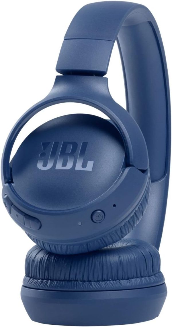 JBL Tune 510BT Wireless On-Ear Headphones with Purebass Sound - Blue - Image 4
