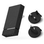 Native Union Smart Charger PD 20W Power Delivery Enabled Fast-Charging 2-Port USB-A & USB-C Wall Charger Pocket-Sized Design Includes Travel Adapters Slate - Black