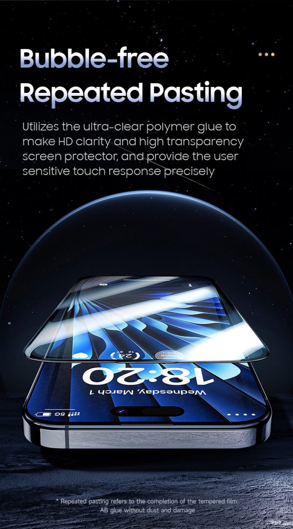 0 (10) iPhone 15 Pro Tempered Glass Protector with Sapphire Coating GlassWarrior by Benks - 1 PACK - 6948005994099 - Image 9