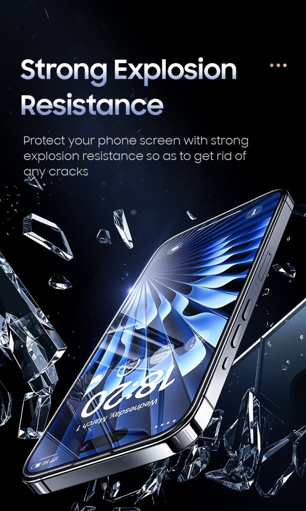 0 (2) iPhone 15 Pro Tempered Glass Protector with Sapphire Coating GlassWarrior by Benks - 1 PACK - 6948005994099 - Image 2