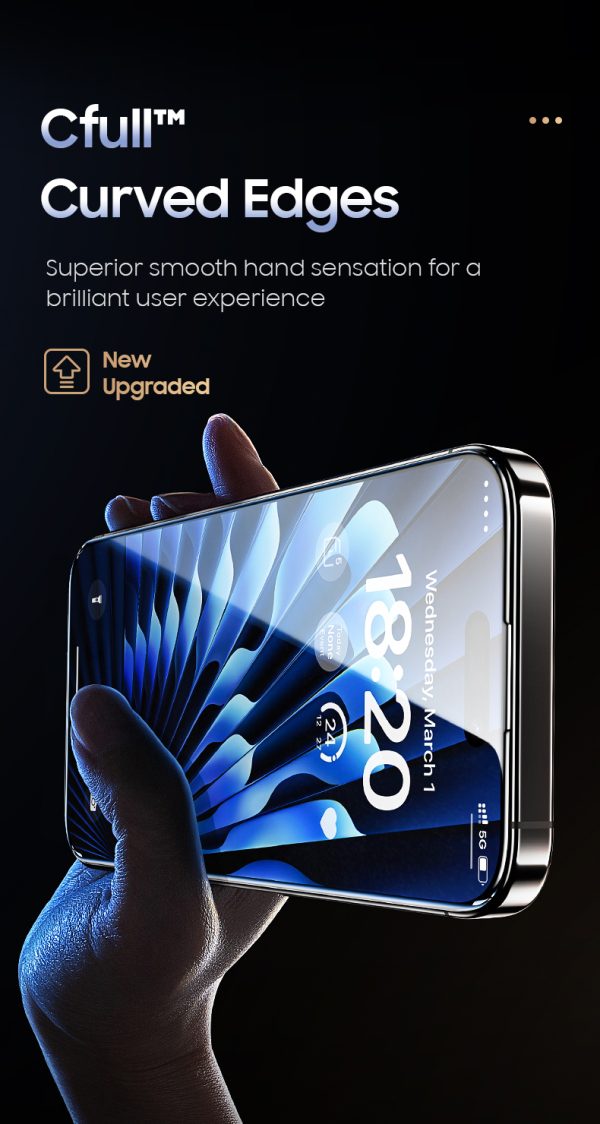 0 (6) iPhone 15 Pro Tempered Glass Protector with Sapphire Coating GlassWarrior by Benks - 1 PACK - 6948005994099 - Image 5