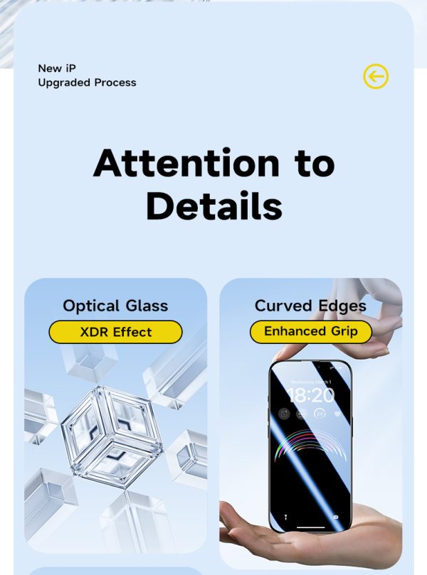 iPhone 15 Pro Glass Screen Protector V Pro Series by Benks Full Size Tempered Glass With 3D Curved Edge - 1 PACK - 6948005993979 - Image 9