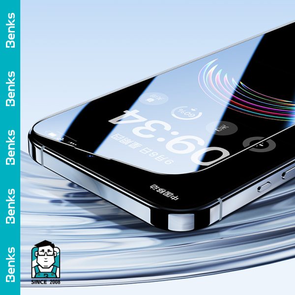 iPhone 15 Pro Glass Screen Protector V Pro Series by Benks Full Size Tempered Glass With 3D Curved Edge - 1 PACK - 6948005993979 - Image 5