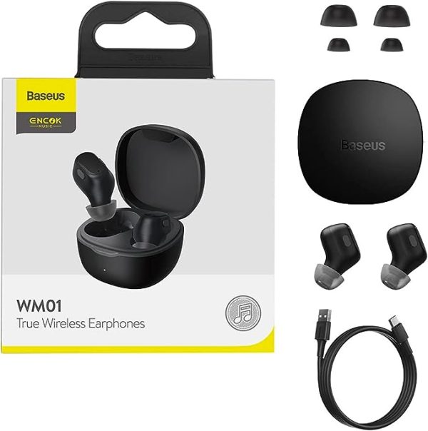 Baseus Encok Wm01 True Wireless Earphone - Black - Image 7