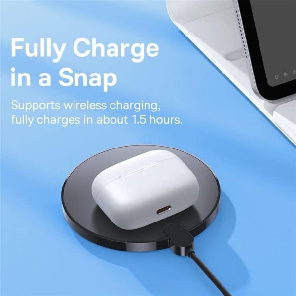 Baseus Bowie M2 Plus with ANC True Wireless Earphones - White - Image 3