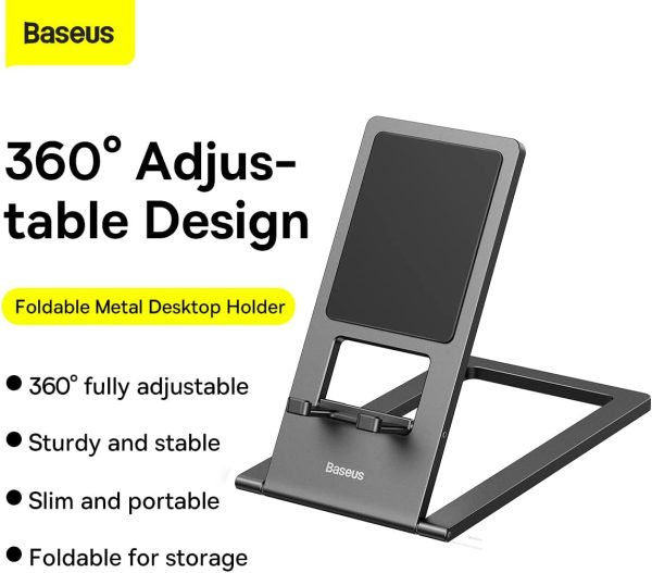Baseus Foldable Metal Desktop Holder - Gray - Image 5