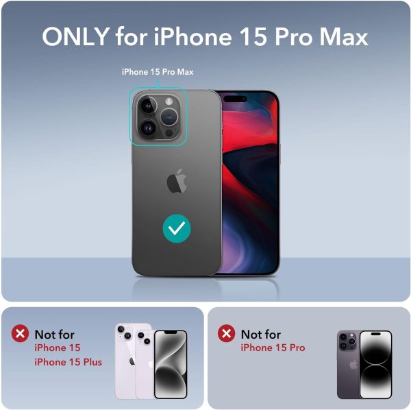 iPhone 15 Pro Max ESR Classic Hybrid Case with Stash Stand HaloLock Magsafe Compatible - Clear - Image 3