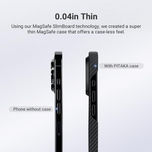 iPhone 15 Pro Max PITAKA MagEZ Case 4 Aramid Fiber Fusion - Black / Grey Twill - Image 2