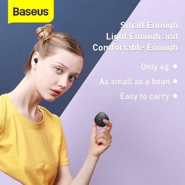 Baseus Encok Wm01 True Wireless Earphone - Black - Image 4